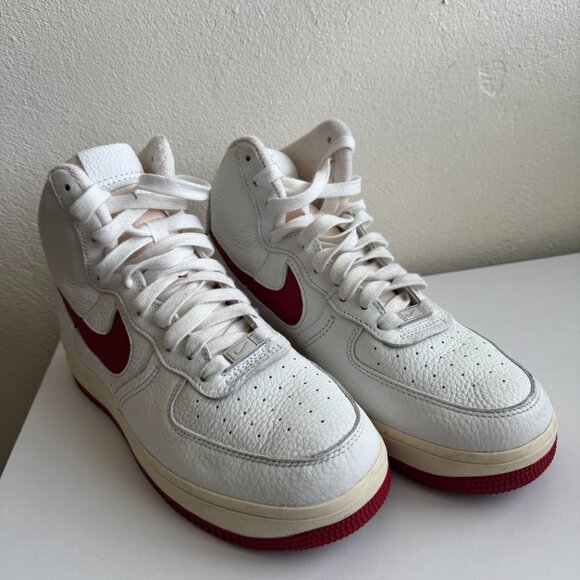 Nike Air Force 1 Mid '07 White University Red Sneakers Size 10 - Picture 2 of 13